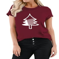 Ženska božićna drvca Print majica s kratkim rukavima