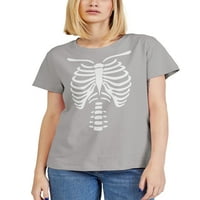 Šešir i izvan ženskih kostura za kostur Halloween Grafički grafički kralježni majica