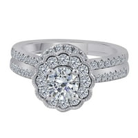 Aonejewelry zaručni prstenovi za žene 1. Carat 14K dijamantni mladenci zaručni prsten u čvrstom ruzi,