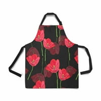 Elegantni crveni tulip cvjetovi akvarel cvjetni art chef pregača profesionalna kuhinja Chef Bib pregača