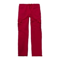Caitzr Mans Casual Hlače Solidna boja, labav džepni potez elastične struke duge pantalone