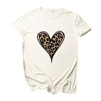 Kompresijski spremnici za žene, novi modni kratki rukav casual ljubav leopard tiskana labava majica
