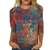 Novi ženski dugi rukav rukav grafički grafički print Fancy T majice Duks posade Ležerne tuničke bluze