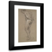 Abraham Bloemaert crni moderni uokvireni muzej umjetnički print pod nazivom - Stojeći muški goli