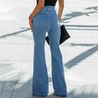 Eashery Womens Jeans 70s Trendy Flare ugradni zvono dno traperice Srednji uspon Stretch široke hlače