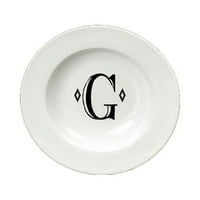 Pismo G Početni monogram Retro okrugla keramička posuda za bijelu supu CJ1058-G-SBW-825