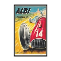 Vintage Albi Car Racing Poster - Retro Albi Grand Pri Print - Sportska umjetnost - poklon za muškarce,