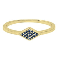 DazzlingRock kolekcija okrugla plavi safir za vjenčani vend za žene za žene u 10k žuto zlato, veličine