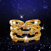 Heiheiup Srebrna ženska modni trend Pojedinačni puni dijamantni cirkon prsten dame dame nakit dijamantski