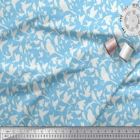 Soimoi Japan Crepe Satin tkanine umjetničke tkanine za ptice otisci dvorišta široko