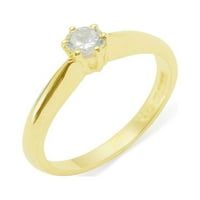 Britanci napravili 18K žuti zlatni kubni cirkonijski ženski zaručni prsten - Opcije veličine - Veličina