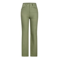 Ženske hlače Visoka struka mršave ravno-nogu Čvrsto casual proljeće 90-ih Lounge hlače za žene pantalone