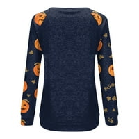 Strungten ženska modna casual okruglica s dugim rukavima Halloween Print Raglan rukav majica