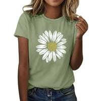 Ženska Suncokret ljeto majica plus veličina labava bluza vrhova djevojka kratki rukav grafički casual