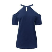 Njoeus Grafičke majice za žene Bluze za žene Modne žene Ljetne vrhove Ljeto Ispiši hladno rame na vrhu