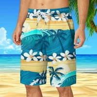 Muški havajske kratke hlače Grafički ispis Ležerne ljetne kratke hlače sa džepom plave veličine l