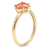 1ct srce rezan crveni simulirani dijamant 14k žuti zlatni godišnjički angažman prsten veličine 5