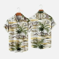 Havajski košulje Jsaierl Muns Ljetna tropska grafička majica Modne majice kratkih rukava dolje Aloha
