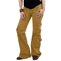 Čerdela visokog struka za žene za žene čvrste pantalone hipi pank ulična odjeća Jogger Stretchy Streetwewward