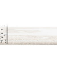 Jedinstvena loom malmit Hermitage Propise, oval, 5 '3 8' 0 Snjeguljica Bijela tradicionalna granična