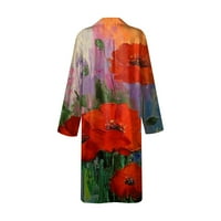 Haljine za žene ženke V-izrez dugih rukava cvjetni fit & flare haljine dužine koljena ljetno fit & chere
