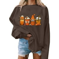 Dukserica za uklanjanje žena za žene Halloween Grafičke tiskane majice za pulover Prevelike Crewneck