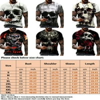 Muška bluza 3D digitalni tisak T košulje lubanje Ispis ljetnih vrhova Muška fitness pulover dnevna habanje