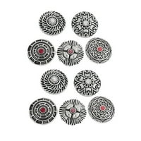 Rosarivae DIY Vintage dugmad ukrasni gumbi Mješani retro drevni srebrni ugravirani uzorak za rinestone