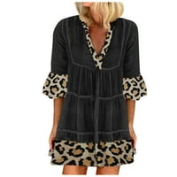 Advoicd Crne haljine Moda Ženska leopard Ispis klizanje mini haljina