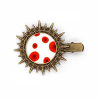 Crveni krug Cvijeće umjetno slikanje kose za šešir za sunčanje Retro metalni kopči PIN