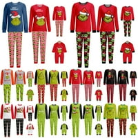 Grinch Family Božićni pidžami Podudarni setovi Božićna odjeća za spavanje roditelj-dijete PJS odijelo za božićni odmor Xmas party