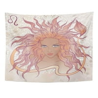 Zodijak Astrološki znak Leo kao portret Prekrasna američka djevojka Zidna umjetnost Viseća tapiserija