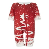 Božićne pidžame za obitelj, dugih rukava star stablo tiska + hlače postavljaju spavanje