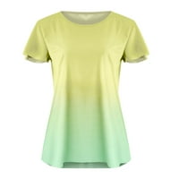 Ljetni gradijent tiska Velika majica Ljetni blusi za prozračivanje kratkih rukava Loše majica Žene Pulover
