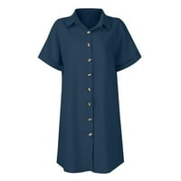 Gaiseeis ženska modna casual rever majica haljina na majici mornarice xxxl