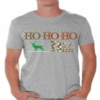 Newkward Styles Ho ho ho yall božićne majice za muškarce Xmas Reindeer Holiday majica ružna božićna
