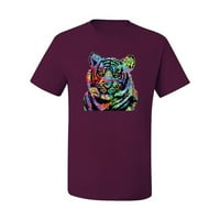 Cool Rainbow Neon Trippy Jungle Tiger Eyerice Ljubitelj životinja Muška grafička majica, Maroon, 2xL