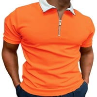 Voguele Men Polo majica Zipper T majice Kratki rukav Tee Ljetna majica Atletski vrhovi svijetlo siva