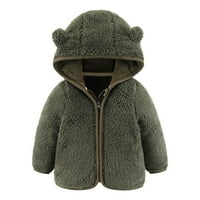 Dječji dječački dječaci jakna medvjed uši kapuljač s kapuljačom, patentni patentni zimski zimski kaput