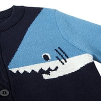 Paille Kids Knit Dukseri džemper s vratom Dugi rukavi Kardigani Termalni crtani print Na vrhu Početna