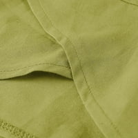 Hlače Žene Modne žene Čvrsto boje Ležerne prilike za ispis pamučne labave hlače sa džepovima Ženske hlače zelena 4xl