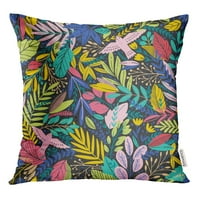 Cvjetni šareni cvjetni egzotik lišće i ptice uzorak tropskim jastučnim jastučnim jastukom za jastuku