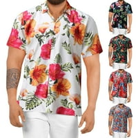 Muška majica Proljeće Ljeto Ležerne prilike Saobavljeni cvjetni havajski ljetni odmor na plaži tropsko