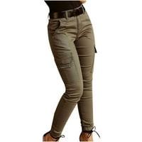 Joga hlače za žene odobrenje plus veličine modnih ženskih sportova casual mršava džepovi visoke struke