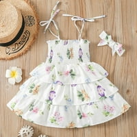 Rovga modne haljine za djevojčice djeca bogate ruffles cvjetni remen ljeti haljina za plažu princeza