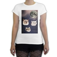 Funkcija - tri mačke meowing ženske modne majice