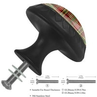 Ownta gumb sa vijcima set za kuhinjske ormare za crtanje komoda povlače ručke Tartan uzorak škotskog plaira