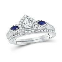 Jewels 14kt bijeli zlatni ženski kruški Diamond Bridal Wedding Angažman prsten set CTTW