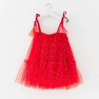 1. rođendane haljine Baby Coust haljina Djevojke Djevojke rukavice bez rukava Moon Paillette princeza