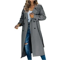 Hoksml modna jakna za žene, čišćenje Ženska dugim rukavima dvostruki dvostruki kaput kaput dugih rukava